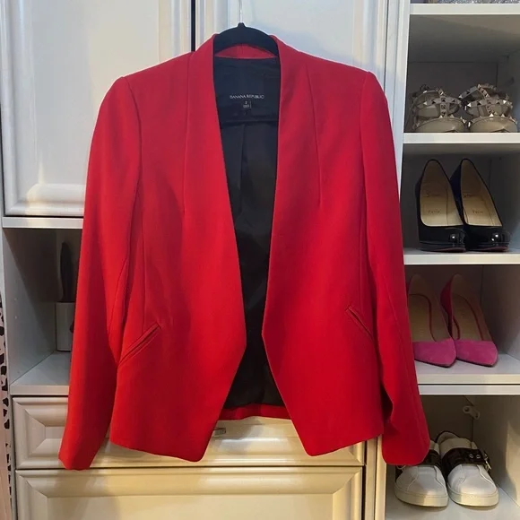 Banana Republic Vibrant Red Women's Blazer - Picture 1 of 3